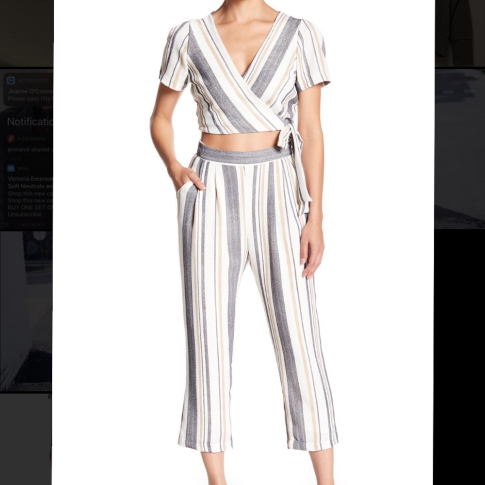 Brand new striped 2 piece set